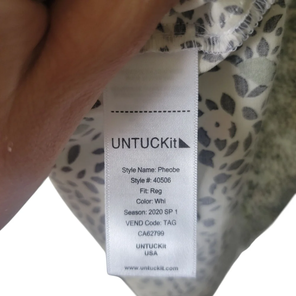 UNTUCKIT For Her/Phoebe Floral Print/ Wms Long Sleeve/Button Shirt Medi Dress/14 - Picture 8 of 10